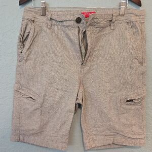 Guess Men's White/Black Cargo Shorts